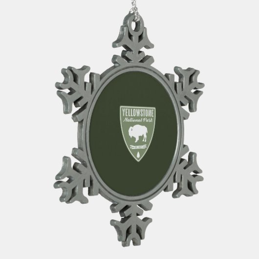 Yellowstone National Park Bison Tin Sneeuwvlok Ornament (Links)