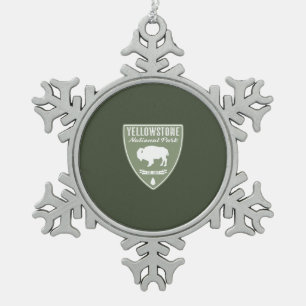 Yellowstone National Park Bison Tin Sneeuwvlok Ornament