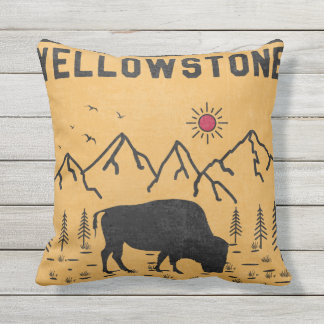 Yellowstone National Park Bison Wyoming Buitenkussen