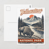 Yellowstone National Park - Bizon Briefkaart (Voorkant / Achterkant)