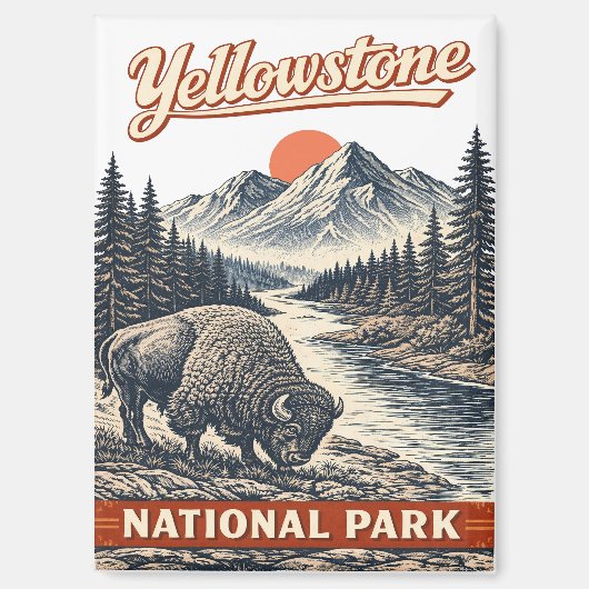 Yellowstone National Park - Bizon Magneet (Voorkant)