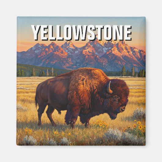 Yellowstone National Park bizon Magneet (Voorkant)