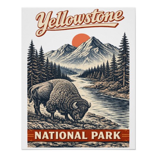 Yellowstone National Park - Bizon Perfect Poster (Voorkant)