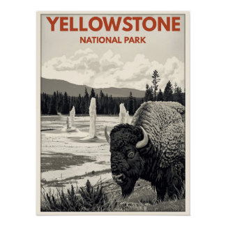 Yellowstone National Park – Bizon Perfect Poster