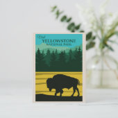  Yellowstone National Park Buffalo Briefkaart (Staand voorkant)
