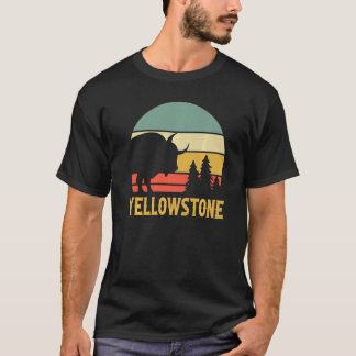  Yellowstone National Park Buffalo Retro Su T-shirt