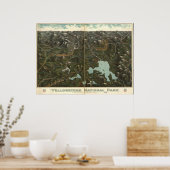 Yellowstone National Park c1905 Panoramic Map Poster (Keuken)