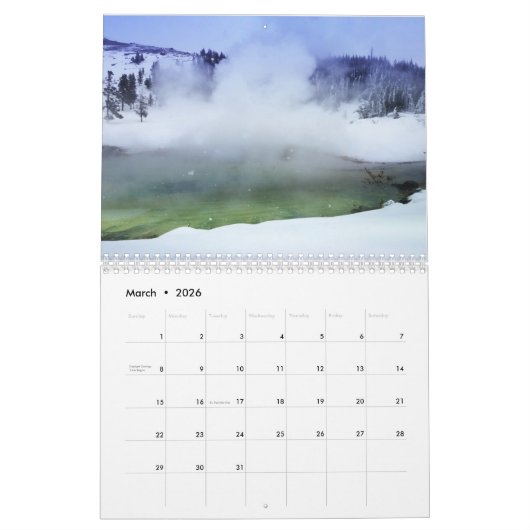 Yellowstone National Park Calendar Kalender (Mar 2026)