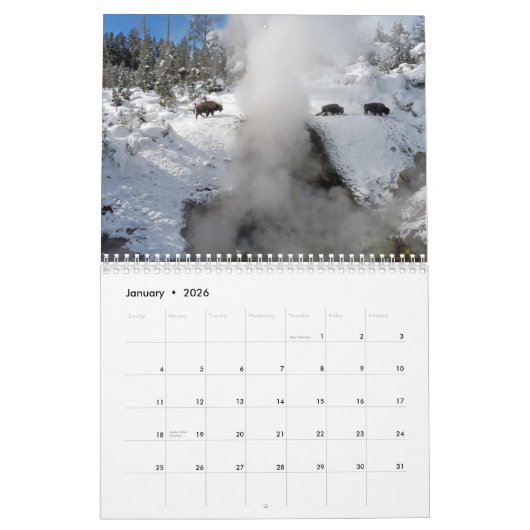 Yellowstone National Park Calendar Kalender (Jan 2026)