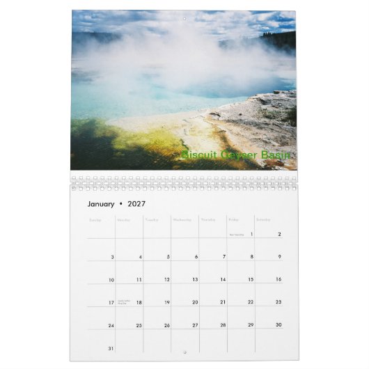 Yellowstone National Park Calendar Kalender (Jan 2027)