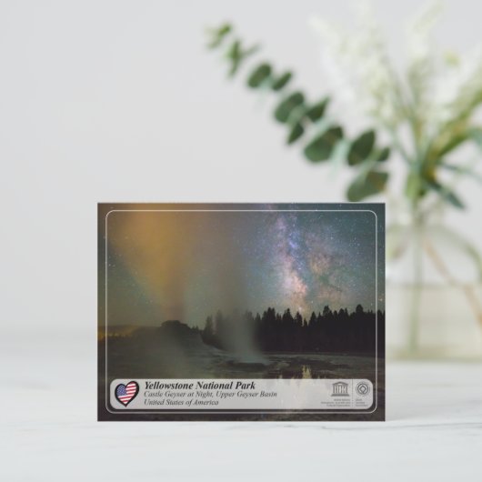 Yellowstone National Park - Castle Geyser Briefkaart (Staand voorkant)
