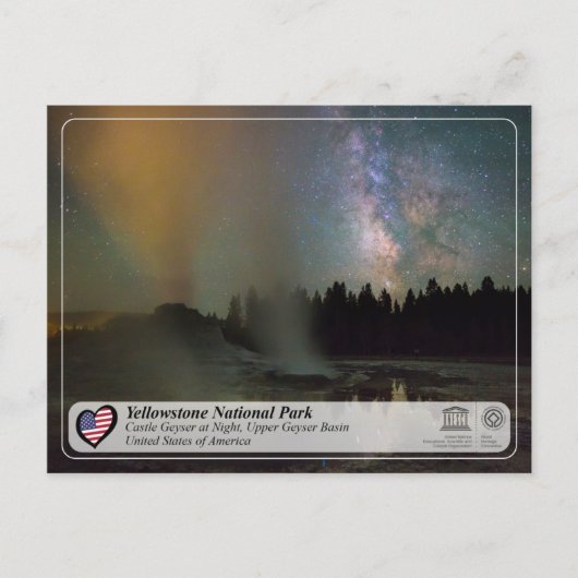 Yellowstone National Park - Castle Geyser Briefkaart (Voorkant)