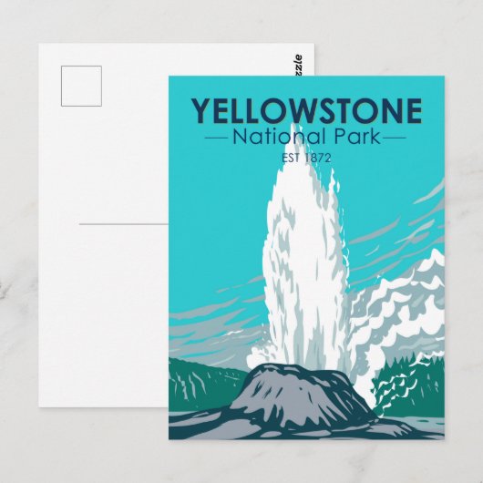 Yellowstone National Park Castle Geyser  Briefkaart (Voorkant / Achterkant)