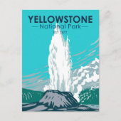 Yellowstone National Park Castle Geyser  Briefkaart (Voorkant)