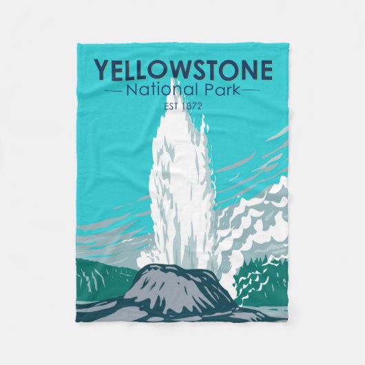 Yellowstone National Park Castle Geyser Fleece Deken (Voorkant)
