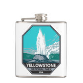 Yellowstone National Park Castle Geyser  Heupfles (Voorkant)
