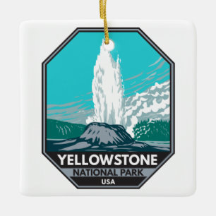 Yellowstone National Park Castle Geyser  Keramisch Ornament