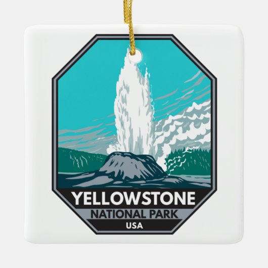 Yellowstone National Park Castle Geyser  Keramisch Ornament (Voorkant)