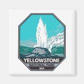 Yellowstone National Park Castle Geyser  Magneet (Voorkant)