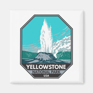 Yellowstone National Park Castle Geyser  Magneet