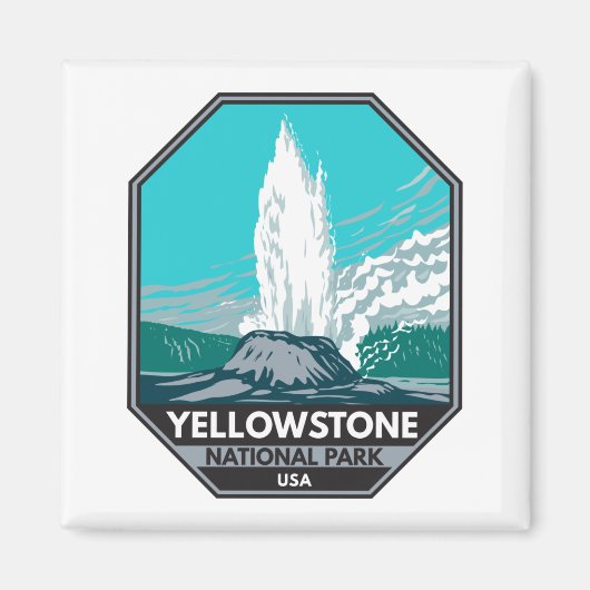 Yellowstone National Park Castle Geyser  Magneet (Voorkant)
