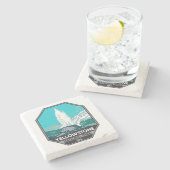 Yellowstone National Park Castle Geyser  Stenen Onderzetter (Zijkant)