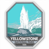 Yellowstone National Park Castle Geyser Sticker (Voorkant)