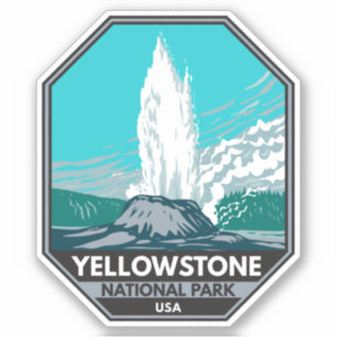Yellowstone National Park Castle Geyser  Sticker