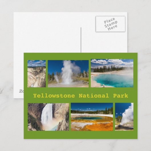 Yellowstone National Park Collage Postcard Briefkaart (Voorkant / Achterkant)