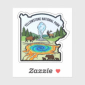 Yellowstone National Park Custom-Cut Vinyl Sticker (Vel)