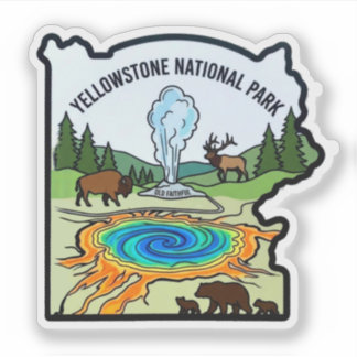 Yellowstone National Park Custom-Cut Vinyl Sticker