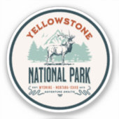 Yellowstone National Park Cute Landscape Sticker (Voorkant)