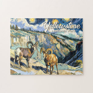 Yellowstone National Park Dikhoornschaap Van Gogh Legpuzzel