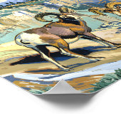 Yellowstone National Park Dikhoornschaap Van Gogh Poster (Hoek)