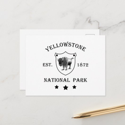 Yellowstone National Park Feestdagenkaart (Voorkant / Achterkant in situ)