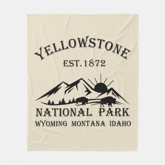 Yellowstone National Park Fleece Deken (Voorkant)