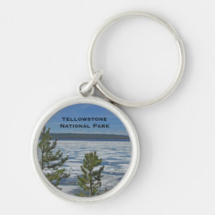 Yellowstone National Park Frozen Lake Photo Natuur Sleutelhanger