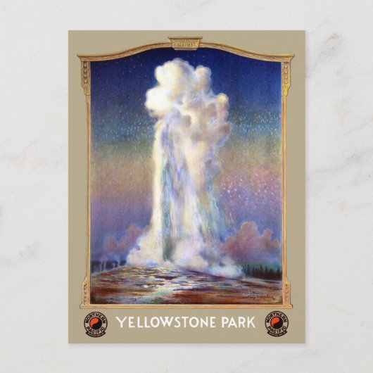 Yellowstone National Park Geyser Poster Briefkaart (Voorkant)