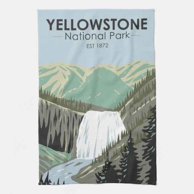 Yellowstone National Park Gibbon Herfst  Theedoek (Verticaal)