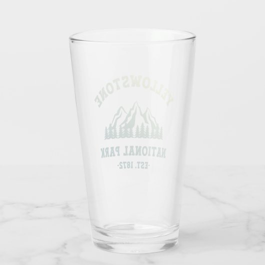 Yellowstone National Park Gradient Hiking Camping Glas (Achterkant)