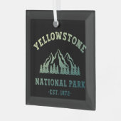 Yellowstone National Park Gradient Hiking Camping Glas Ornament (Voorkant links)