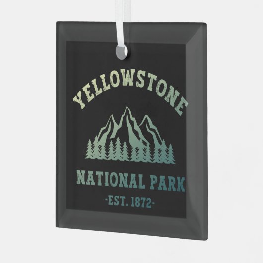 Yellowstone National Park Gradient Hiking Camping Glas Ornament (Voorkant links)