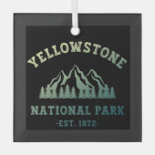 Yellowstone National Park Gradient Hiking Camping Glas Ornament (Voorkant)