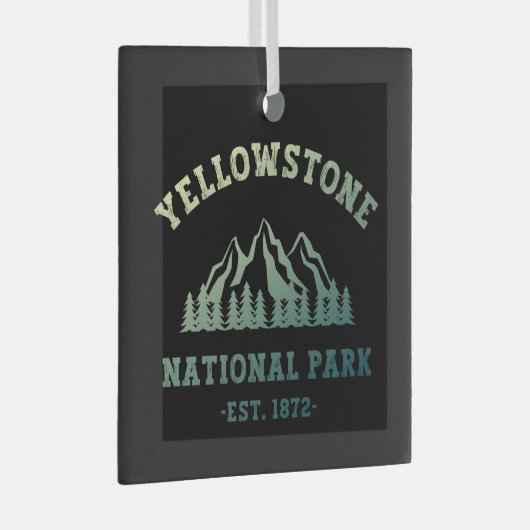 Yellowstone National Park Gradient Hiking Camping Glas Ornament (Voorkant Rechts)
