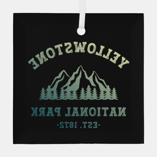 Yellowstone National Park Gradient Hiking Camping Glas Ornament (Achterkant)