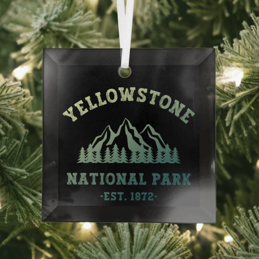 Yellowstone National Park Gradient Hiking Camping Glas Ornament (Insitu)