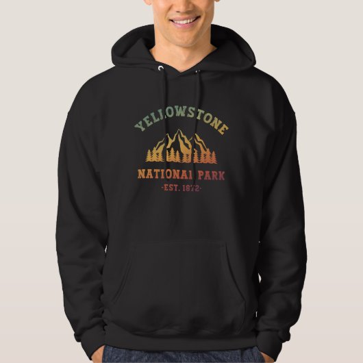 Yellowstone National Park Gradient Hiking Camping Hoodie (Voorkant)
