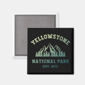 Yellowstone National Park Gradient Hiking Camping Magneet (Voorkant / Achterkant)