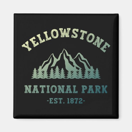 Yellowstone National Park Gradient Hiking Camping Magneet (Voorkant)