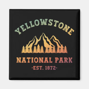 Yellowstone National Park Gradient Hiking Camping Magneet